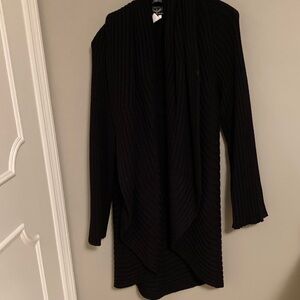 Angel Black Ribbed Women's Cardigan